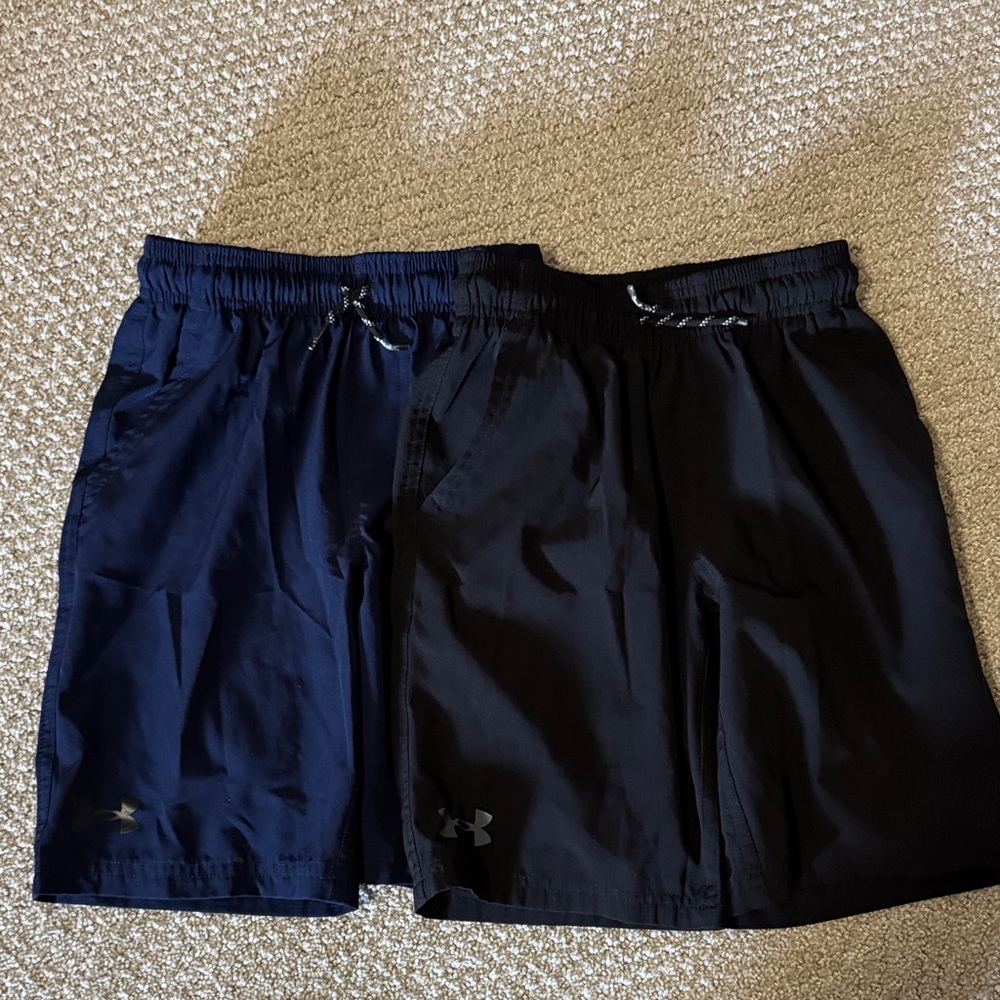 YS Under Armour Navy and Black Performance Shorts (set of 2)